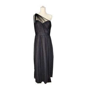 Revelry One Shoulder Black Tulle Maxi Gown Formal Evening Dress Empire Waist 16